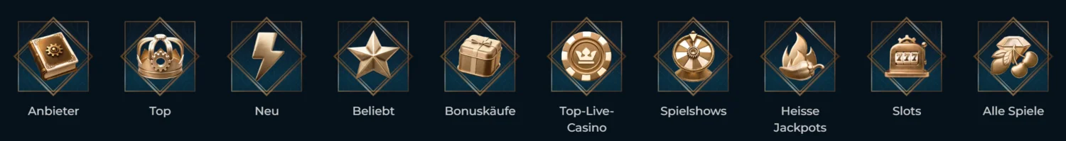 MonsterWin Casino Kategorie Spiele