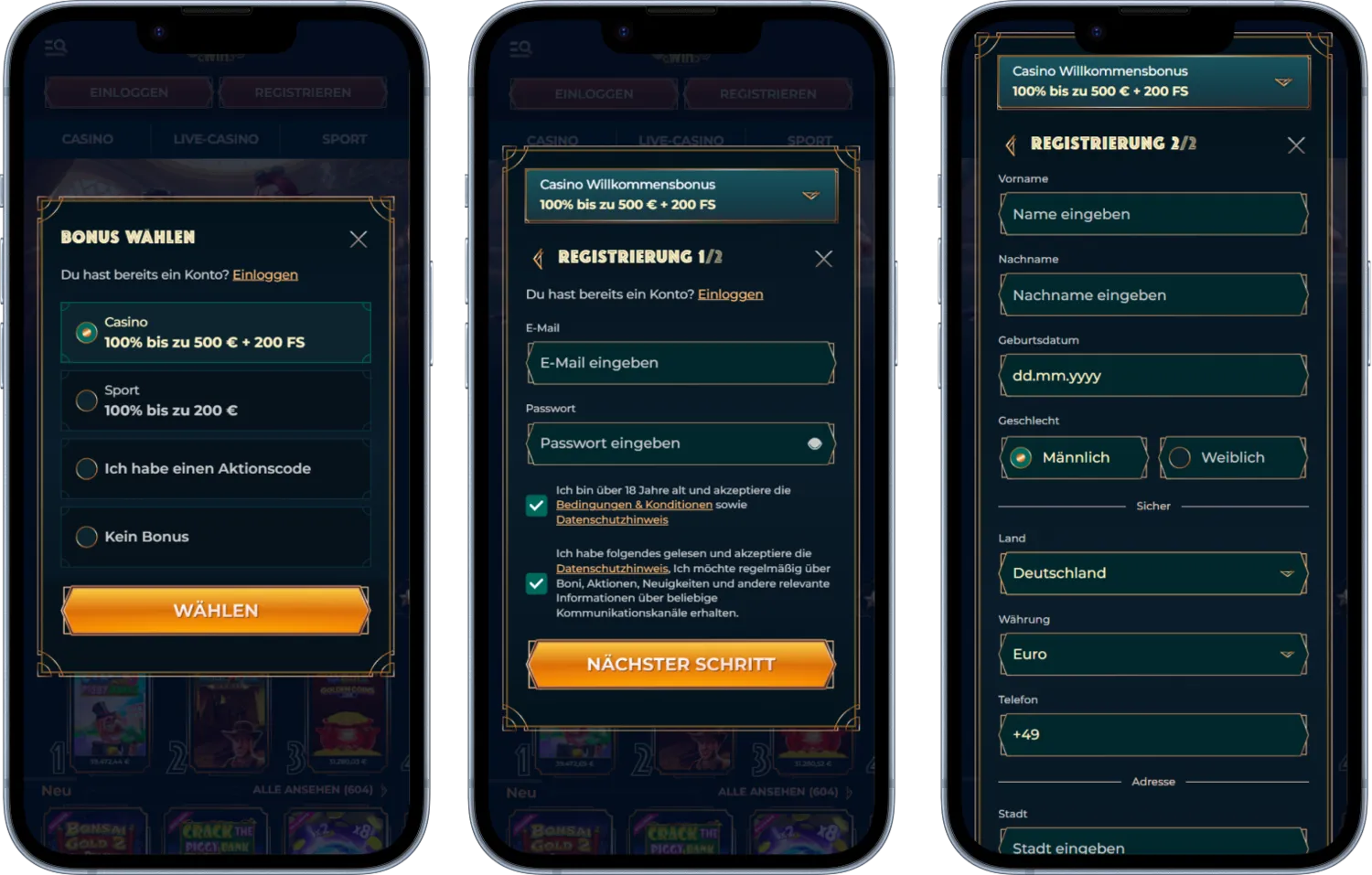 MonsterWin Casino Registrierung